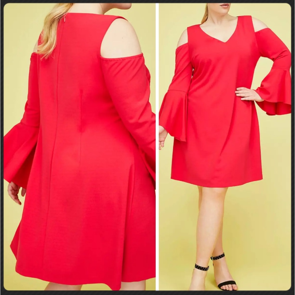 LANE BRYANT COLD SHOULDER PINK DRESS SIZE 22